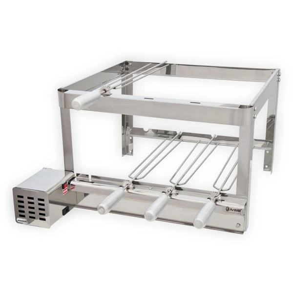 Grill Elétrico Artgrill Giratório Platinum Aço Inox 430 Bivolt com 4 Espetos 58cmx45cm Artmill