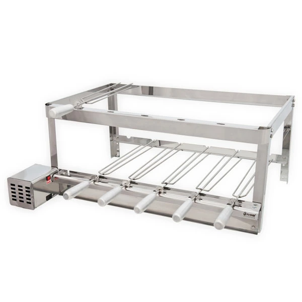 Grill Elétrico Artgrill Giratório Platinum Aço Inox 430 Bivolt com 6 Espetos 82cmx45cm Artmill