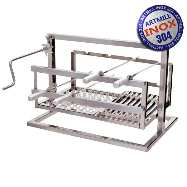 Kit Elevação Aço Inox 304 com 4 Espetos 70cmx47cm Artmill