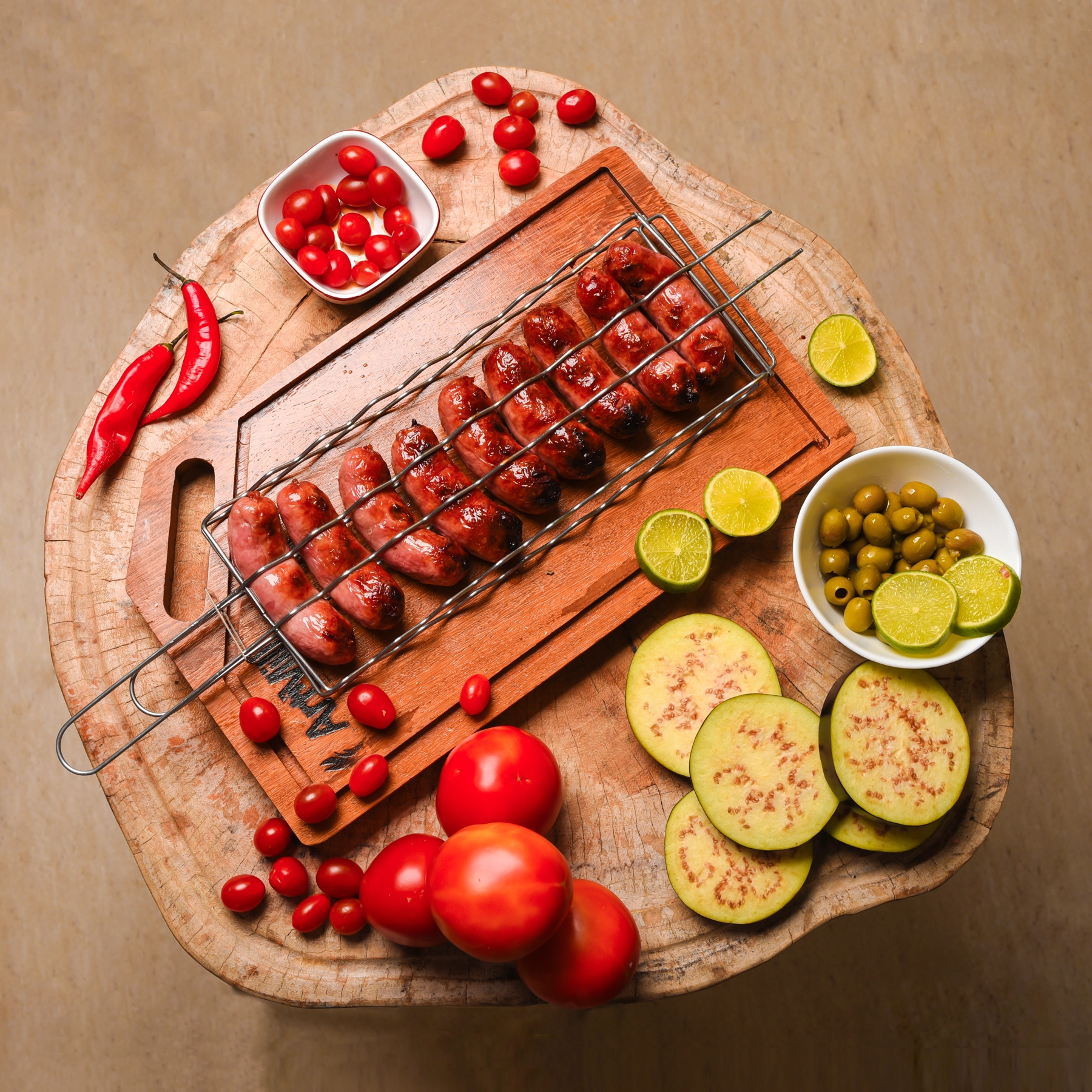 Grelha para Churrasqueira em Aço Inox 16x64cm Linguiça Gourmet Artmill