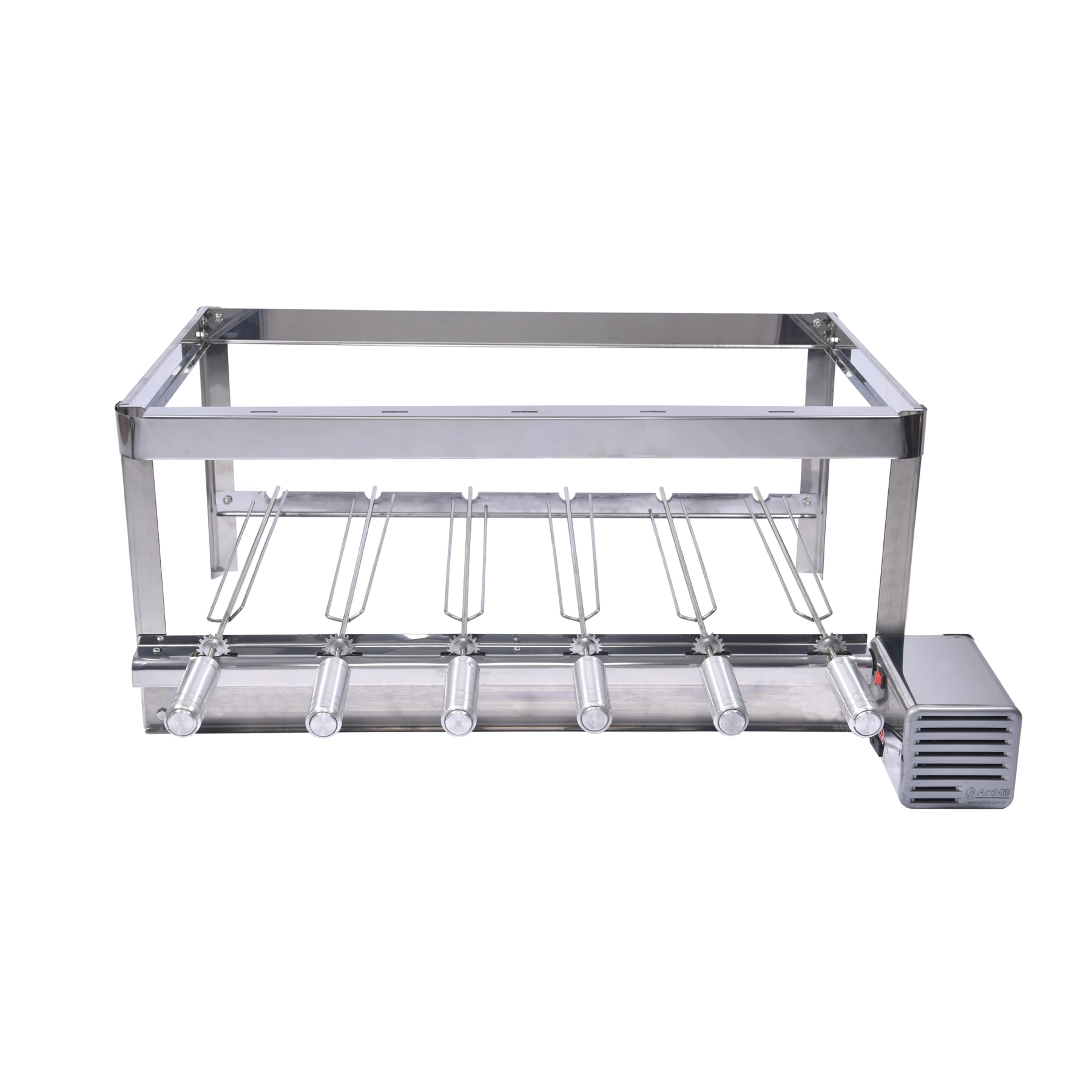 Grill Elétrico Artgrill Giratório Platinum Aço Inox Bivolt com 6 Espetos Artmill