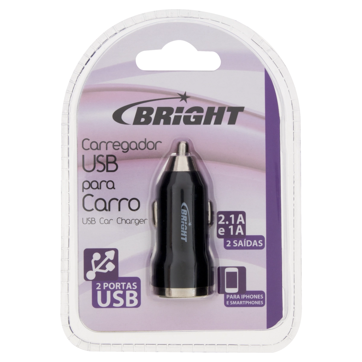 Carregador Automotivo Usb Preto Bright Bivolt