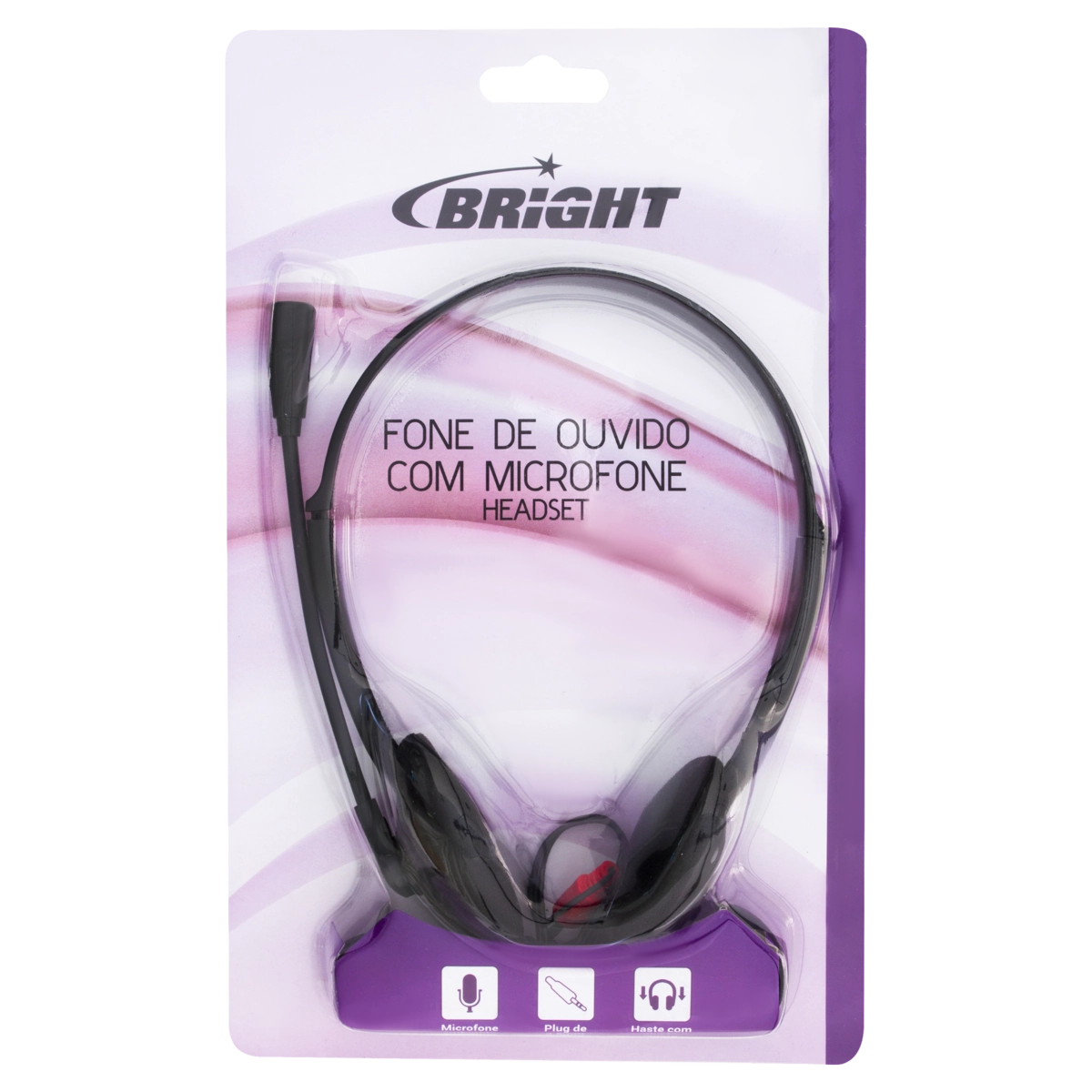 Fone De Ouvido Headset Preto Office 10 Bright