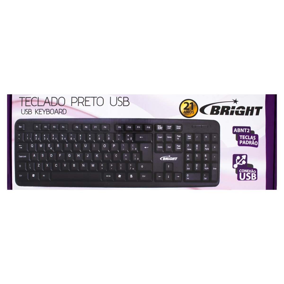 Teclado Usb Preto Bright