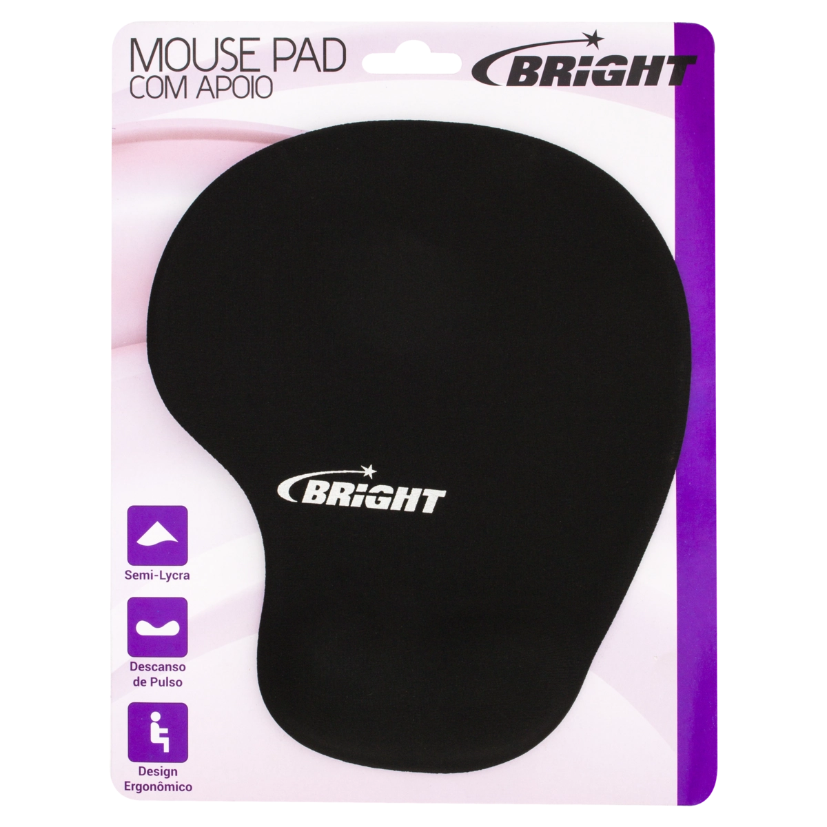 Mouse Pad Com Apoio Preto Bright