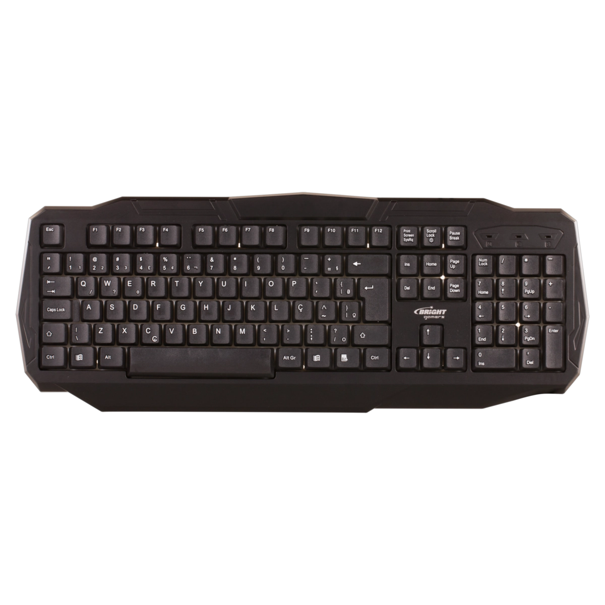Teclado Com Fio Gamer Led Preto Bright