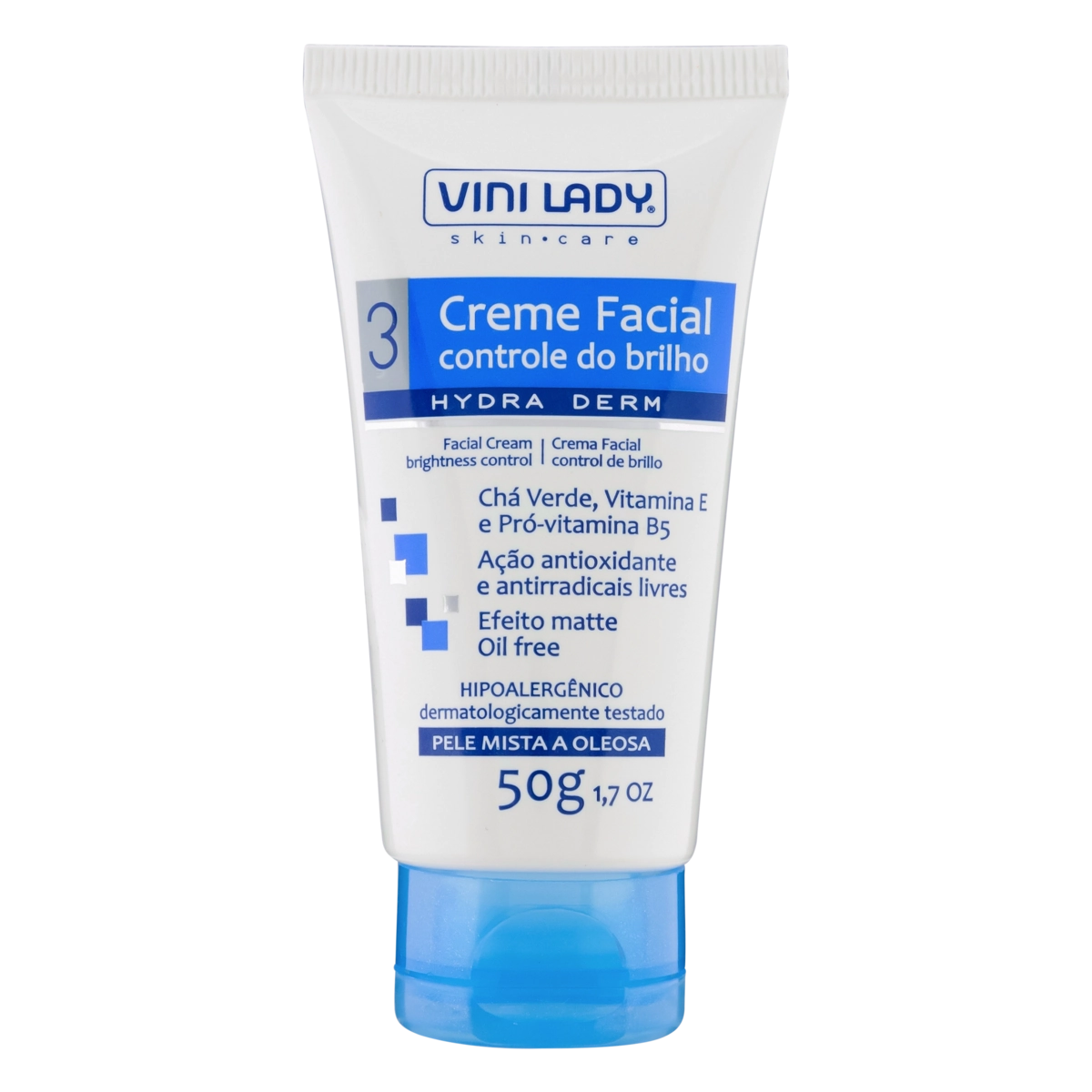 Creme Facial Vini Lady Hydra Derm Controle Do Brilho Bisnaga 50g