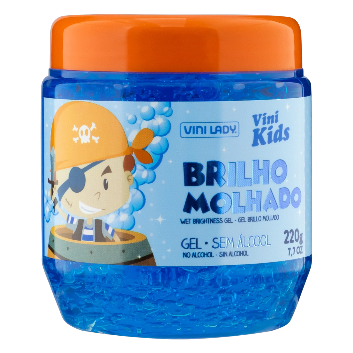 Gel Fixador Infantil Vini Lady Kids Brilho Molhado Pote 220g