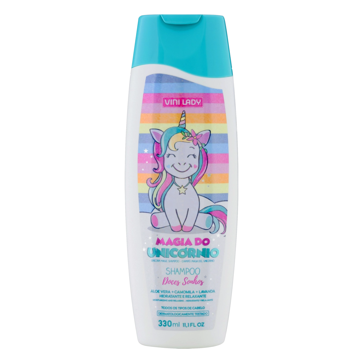 Shampoo Doces Sonhos Vini Lady Kids Magia Do Unicórnio Frasco 330ml