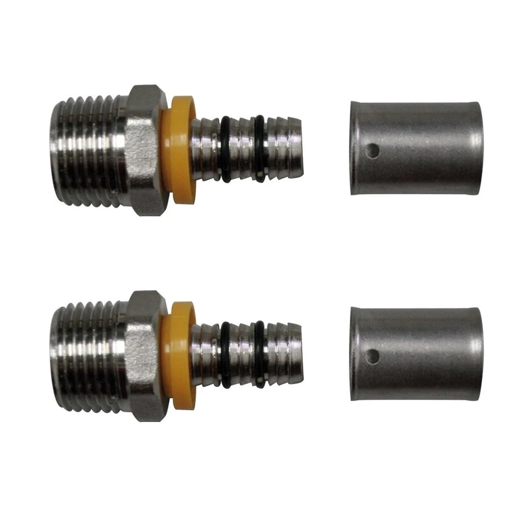 Kit 2 Conexão Fixa P/ Gás Rm 1/2 16mm Pex Multicamadas