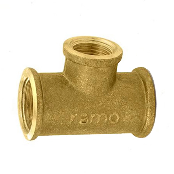 Tê de Redução Latão Roscável Água Quente e Fria 22x15mm ou 3/4"x1/2" Ramo