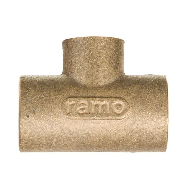 Tê de Redução Latão Liso Água Quente e Fria 35x15mm ou 1.1/4"x1/2" Ramo