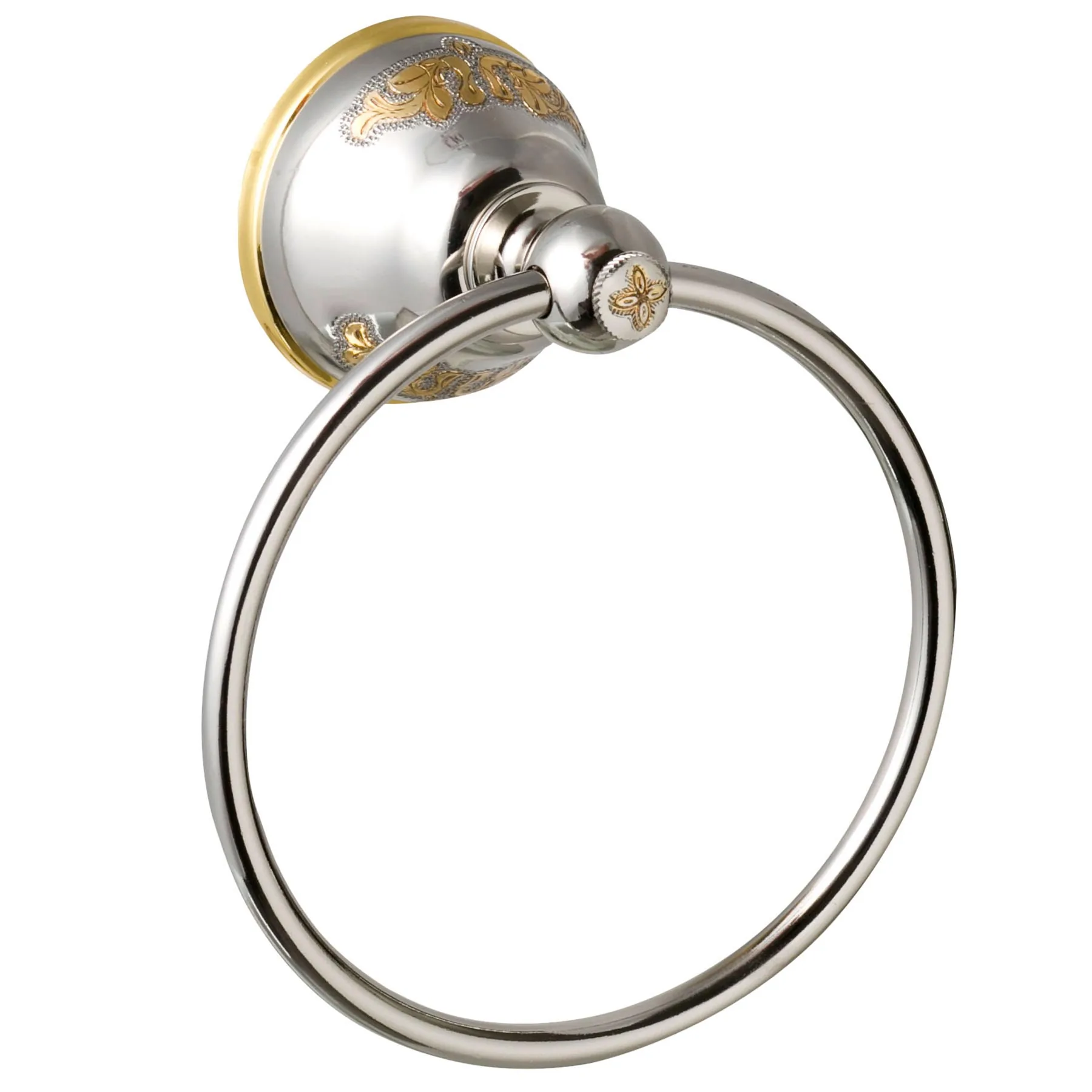 Porta Toalha Rosto Metal Argola BE Floral Forusi