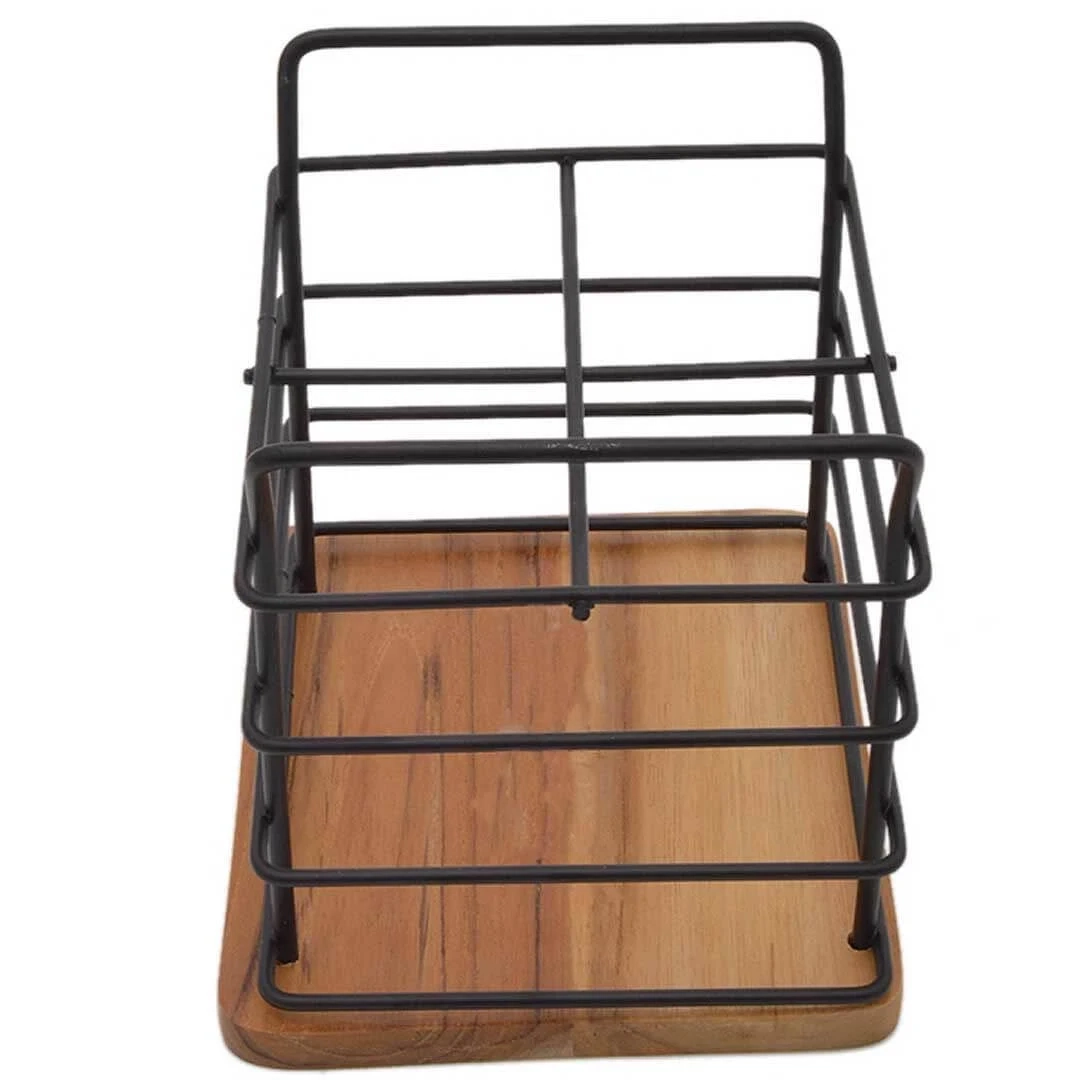 Porta Talheres Retangular Black 1491bl Stolf