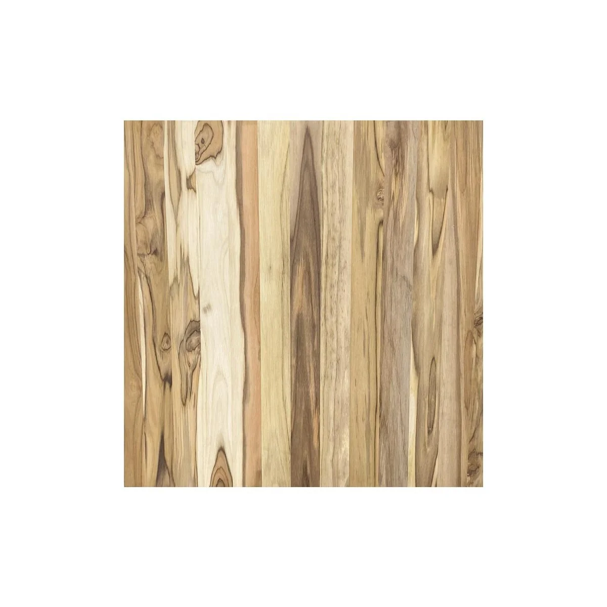 Painel De Madeira Teca Quadrado Multiuso Natural 60,9x60,9x2,54cm