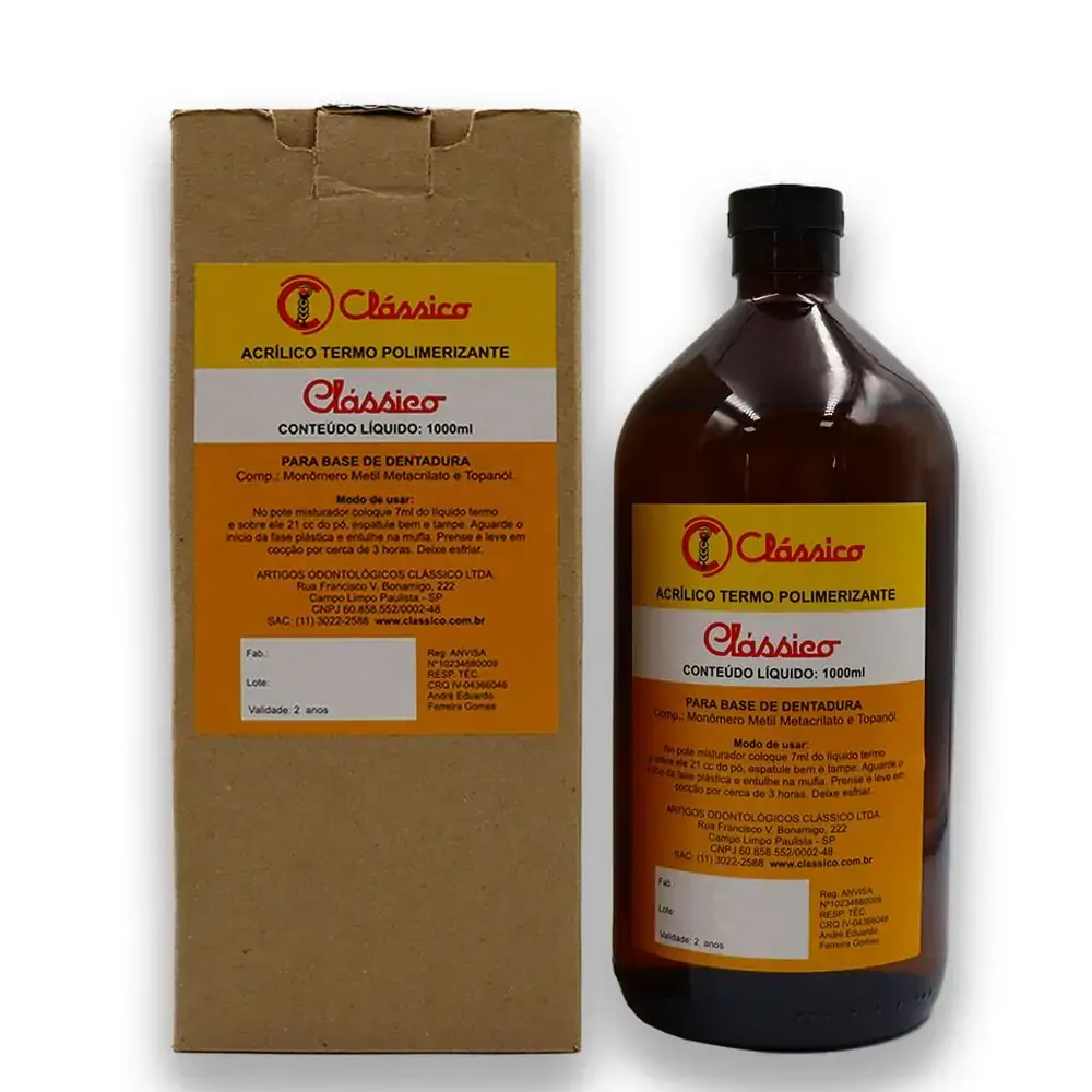 Clássico Líquido Termopolimerizável - Clássico - Clássico Líquido Termopolimerizável 1000ml - Clássi