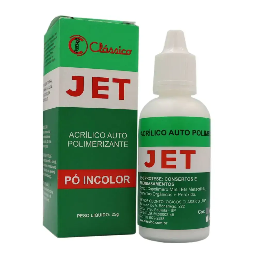 Resina Acrílica Jet Autopolimerizavel Incolor 25g - Clássico