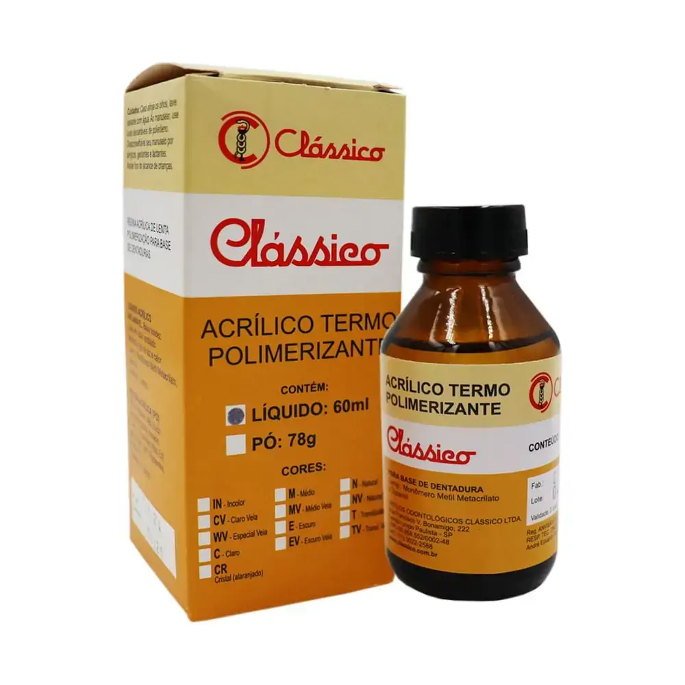 Clássico Líquido Termopolimerizável - Clássico - Clássico Líquido Termopolimerizável 60ml - Clássico