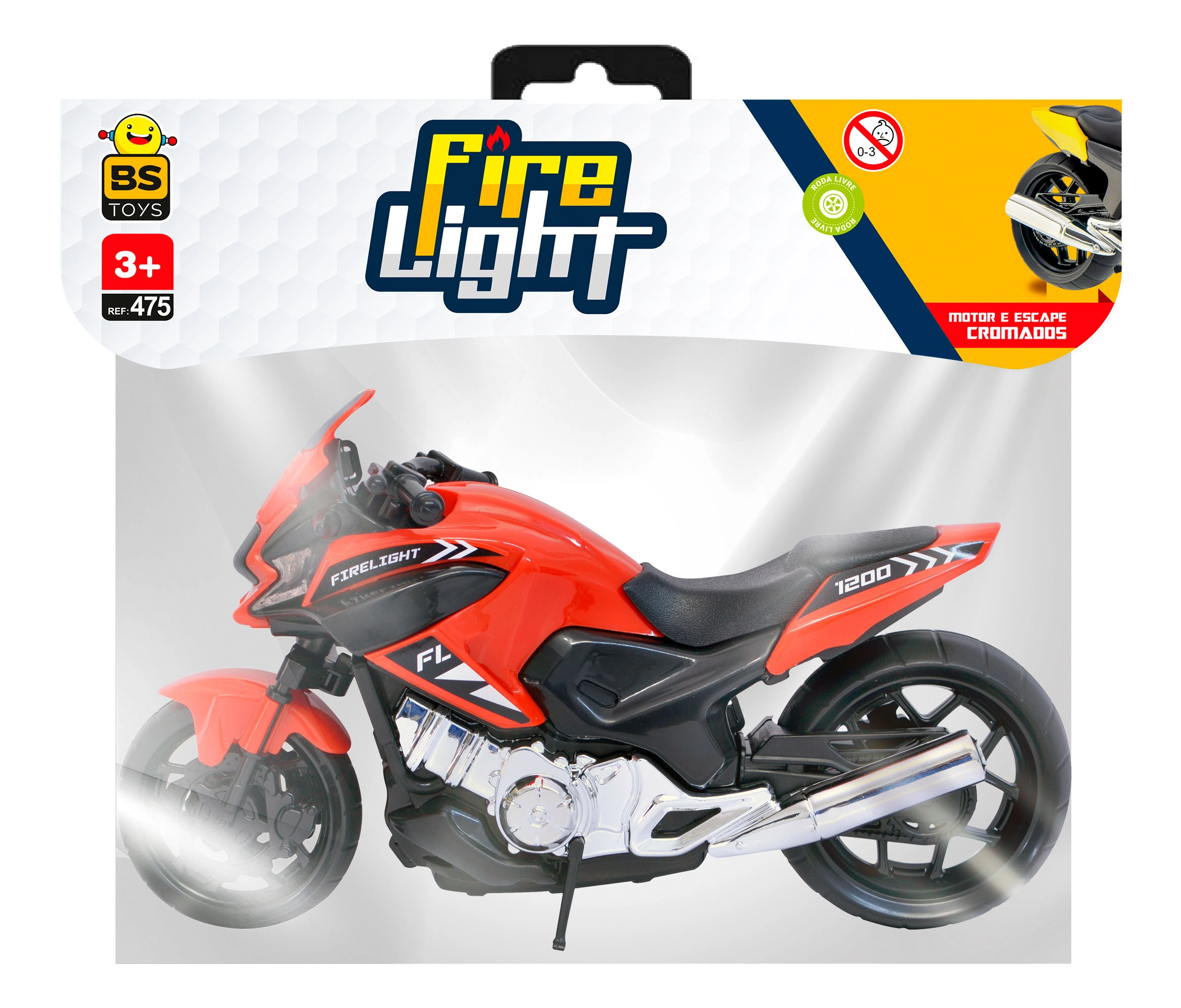 Moto Fire Light S/friccao Na Solapa/475/bs Toys