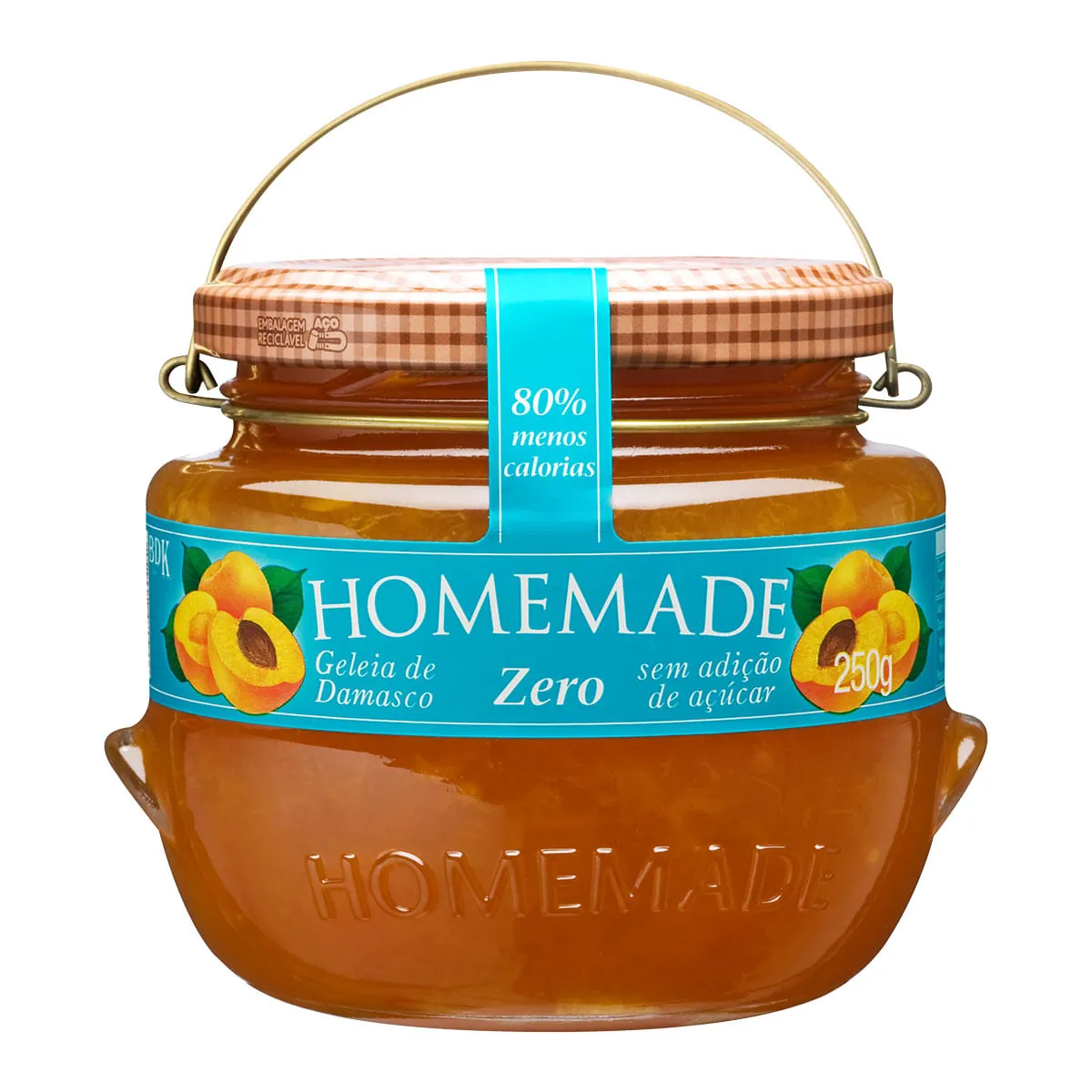 Geleia Zero de Damasco Premium HOMEMADE Vidro 250g