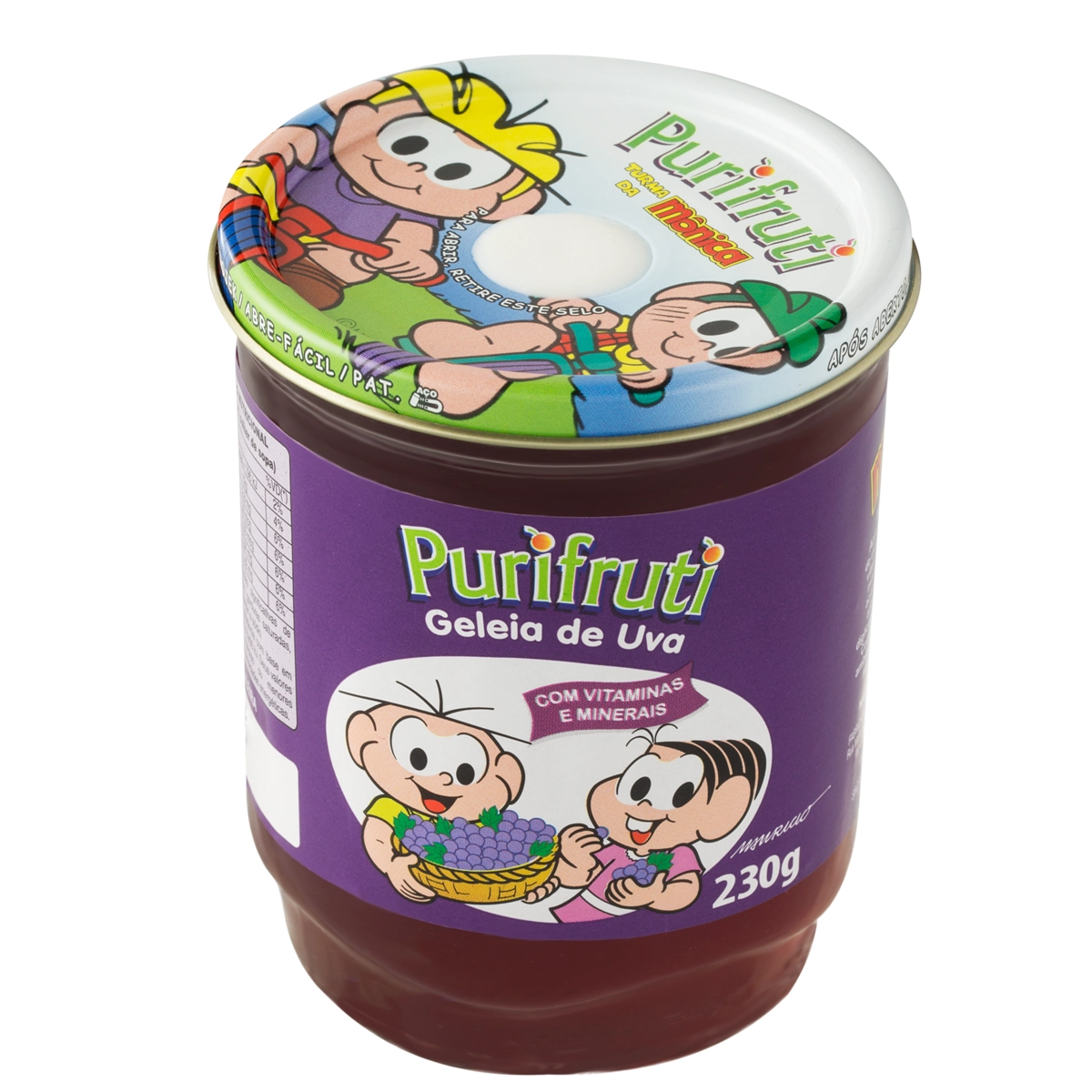 Geleia de Uva Turma da Mônica PURIFRUTI Vidro 230g