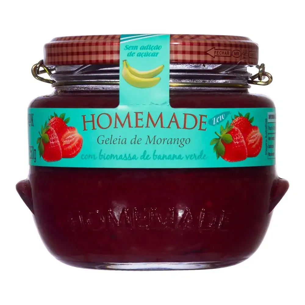 Geleia De Morango Com Biomassa Banana Verde 250 G Zero Homemade