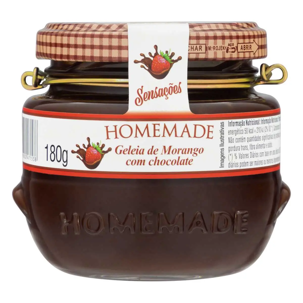 Geleia Morango com Chocolate Homemade Sensações Vidro 180g
