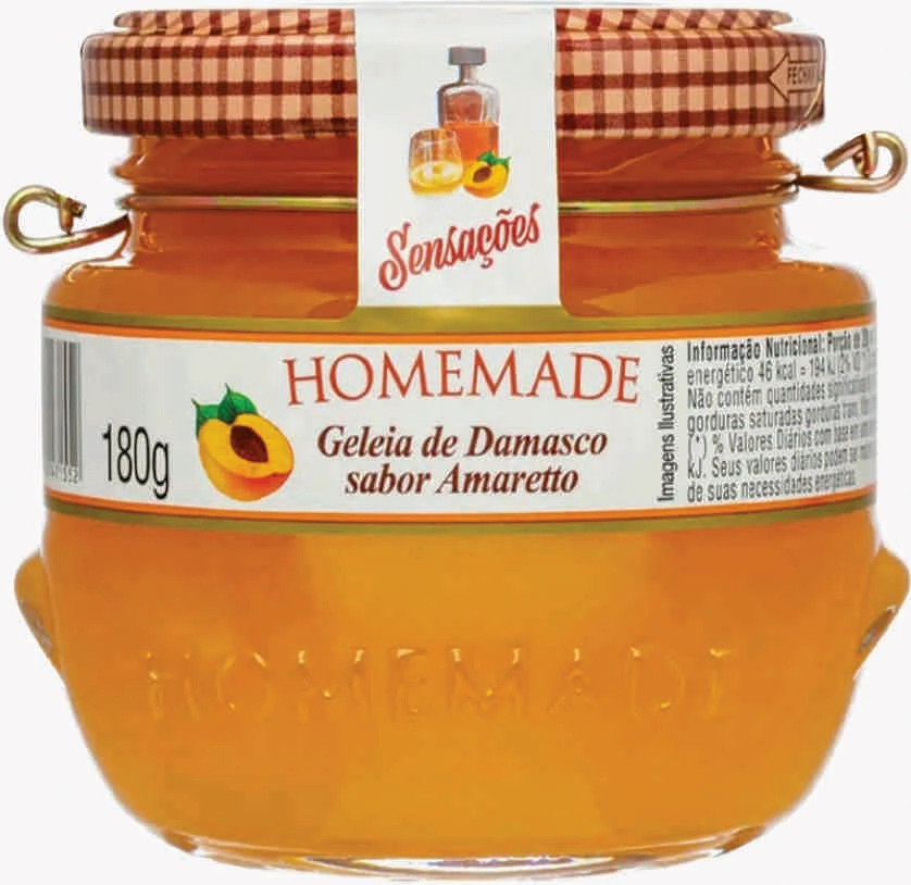 Geleia Damasco E Amaretto Homemade Sensações Vidro 180g