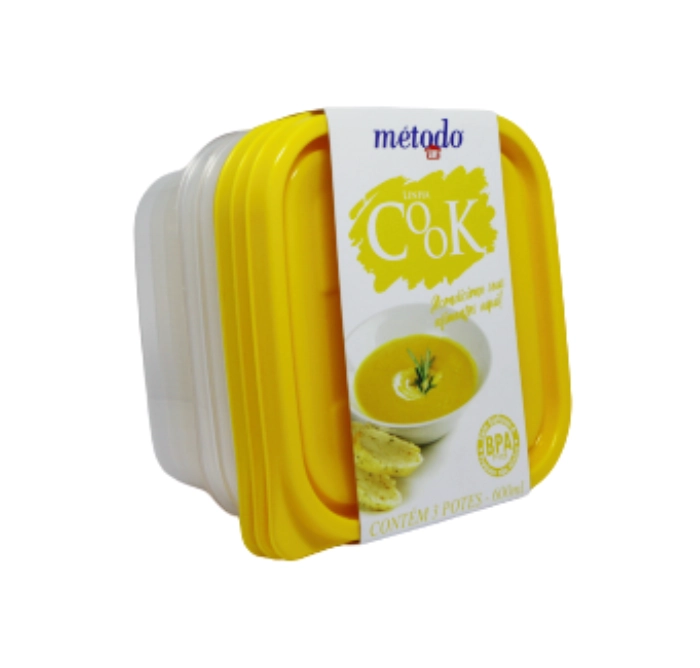 Kit Metodo C/ 03 400ml L Cook Amarelo Quadrado