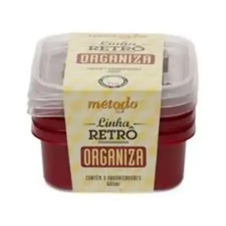 Pote Organizador Retro Vermelho C/3 Metodo