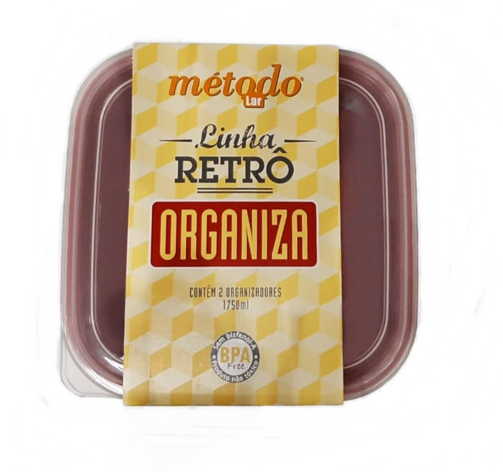 Pote Organizador Retro Vermelho C/2 Metodo 1750ml