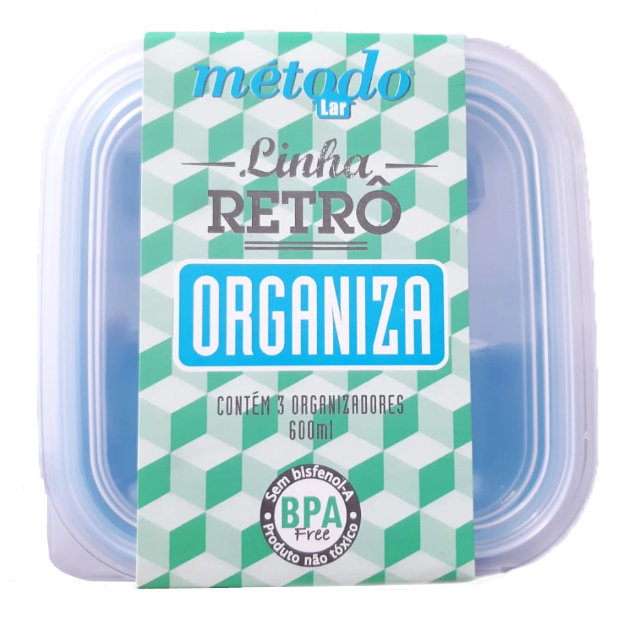 Conj.metodo Retro Quad.azul.c/3 600ml