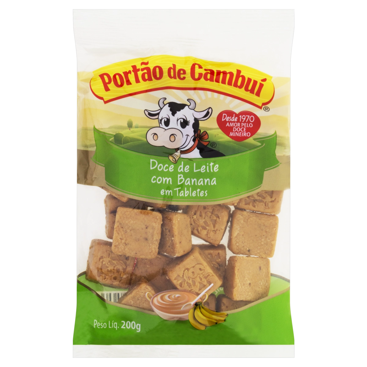Doce De Leite Tablete Com Banana Portão De Cambuí Pacote 200g
