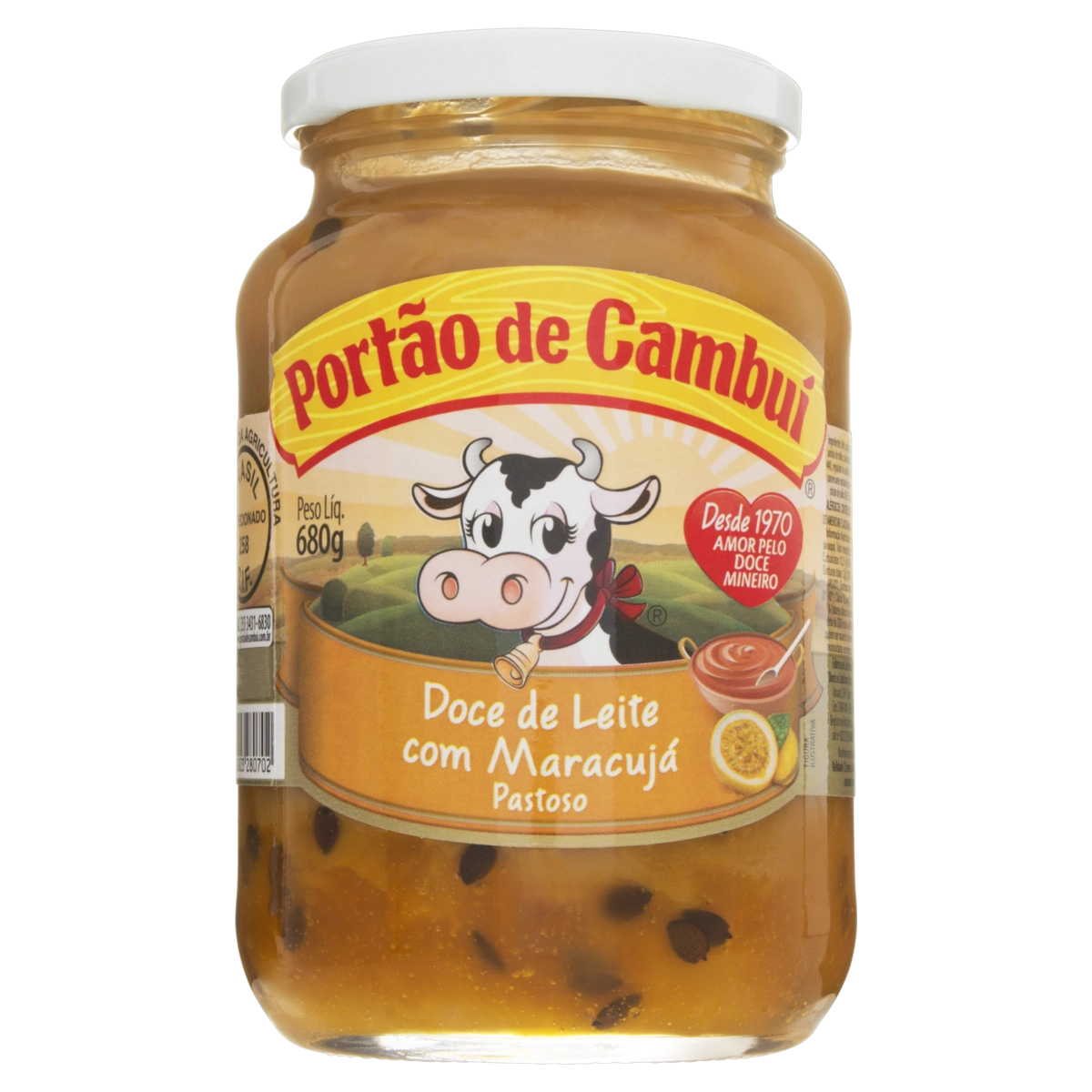 Doce De Leite Pastoso Com Maracujá Portão De Cambuí Vidro 680g