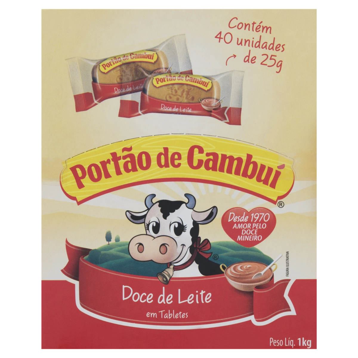 Doce De Leite Tablete Portão De Cambuí Caixa 1kg 40 Unidades