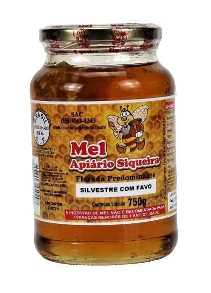 Mel Siqueira 750g Favo Silvestre Pote Vd