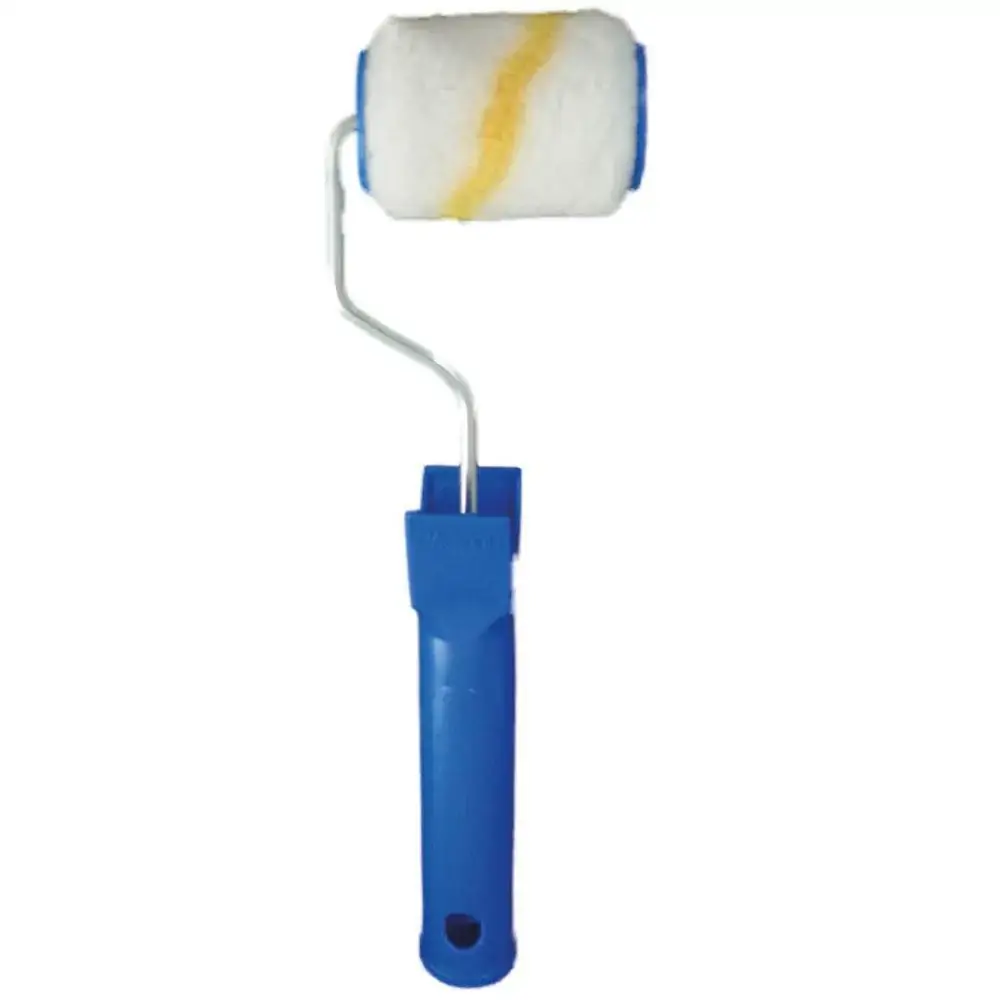 Rolo de Lã Poliéster Topa Tudinho Não Respinga 5cm com Cabo Azul E Branco