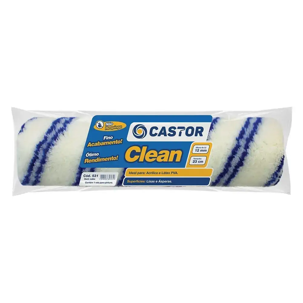 Rolo Pintura Castor Clean 1unidade