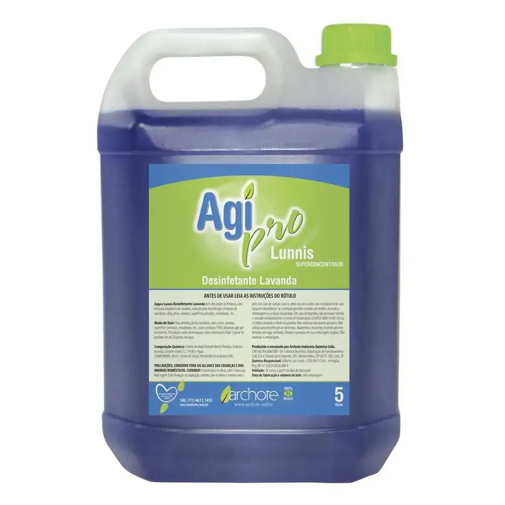 Desinfetante Agipro Lunnis Lavanda 5l Consumo