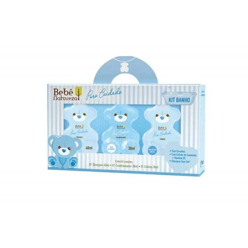 Bebe Natureza P Cuidado Kit Sh Cond Col Azul