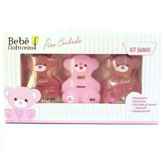 Bebe Natureza P Cuidado Kit Sh Cond Sab Rosa