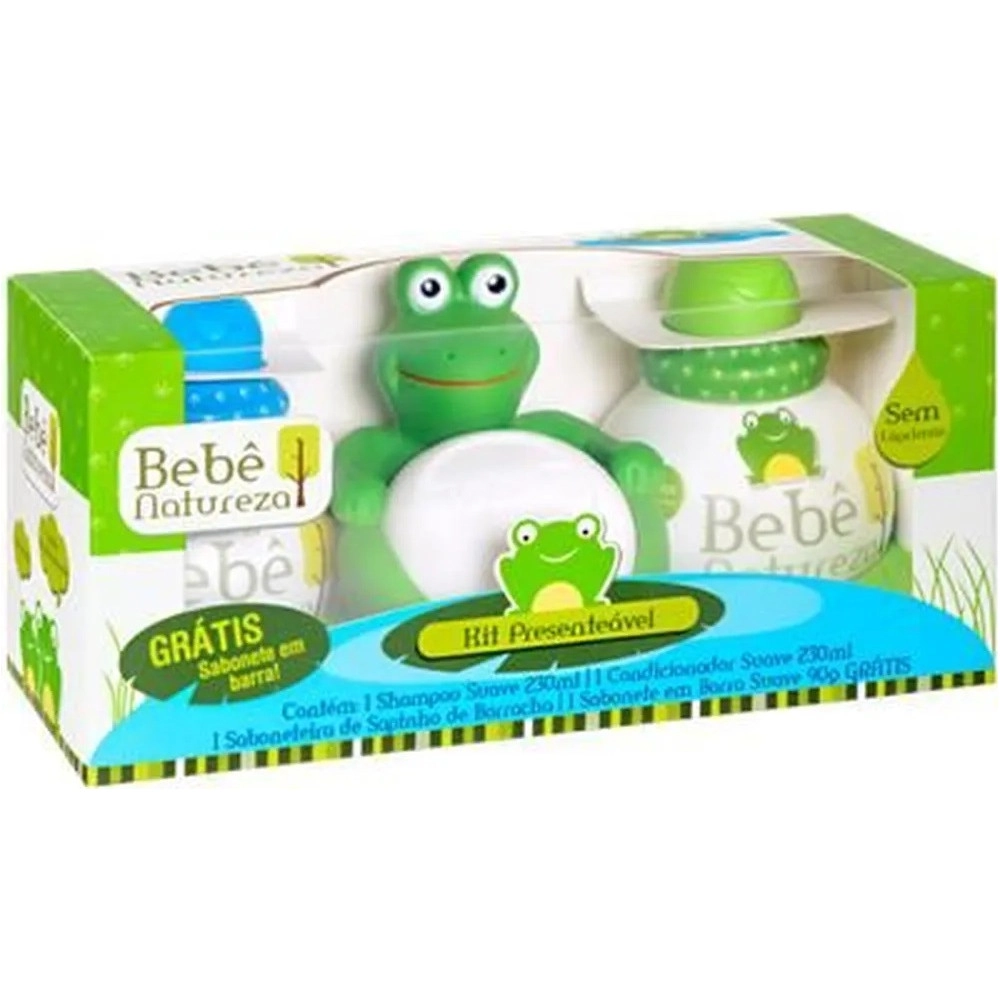 Kit Meu Sapinho Shampoo 120ml Condicionador 100ml Gratis Sabonete Em Barra 50g