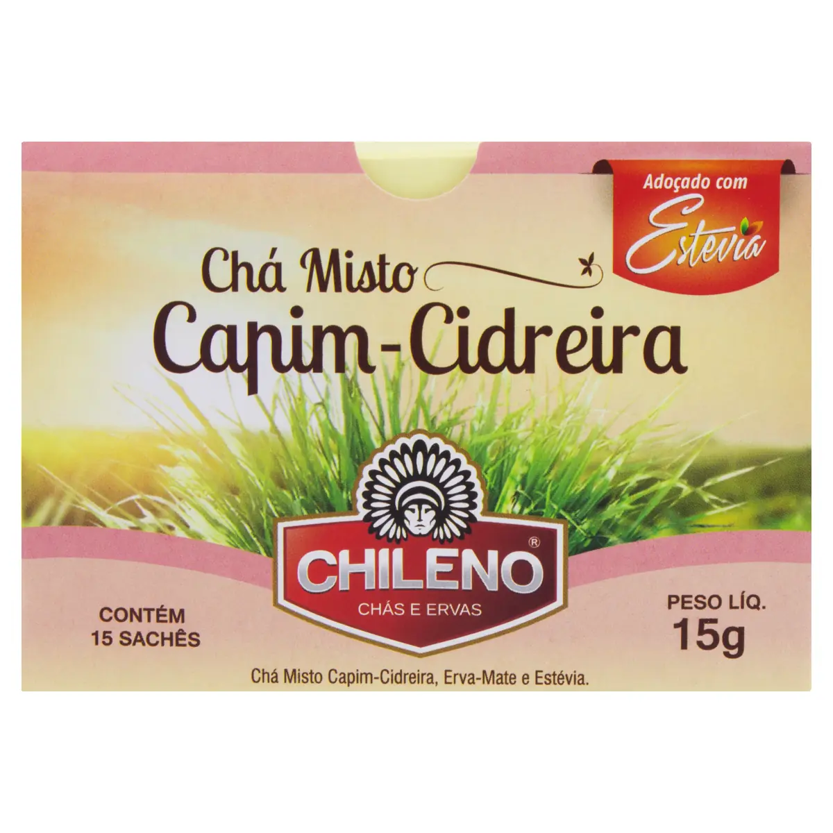 Chá Misto Capim Cidreira Chileno Caixa 15g 15 Unidades