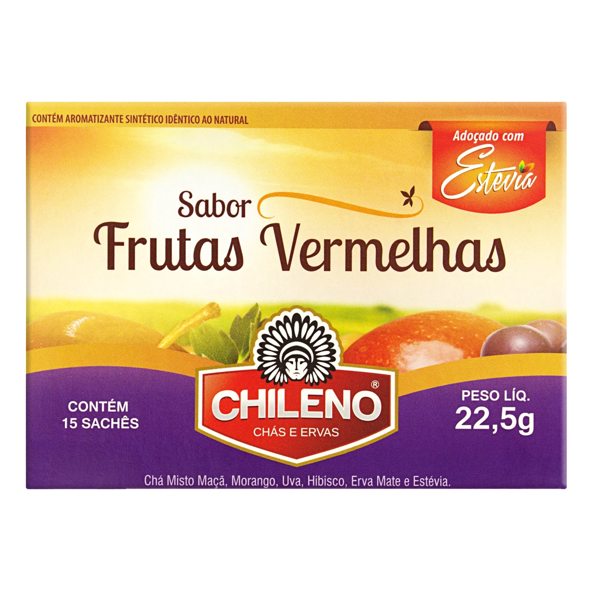 Chá Misto Frutas Vermelhas Chileno Caixa 22,5g 15 Unidades