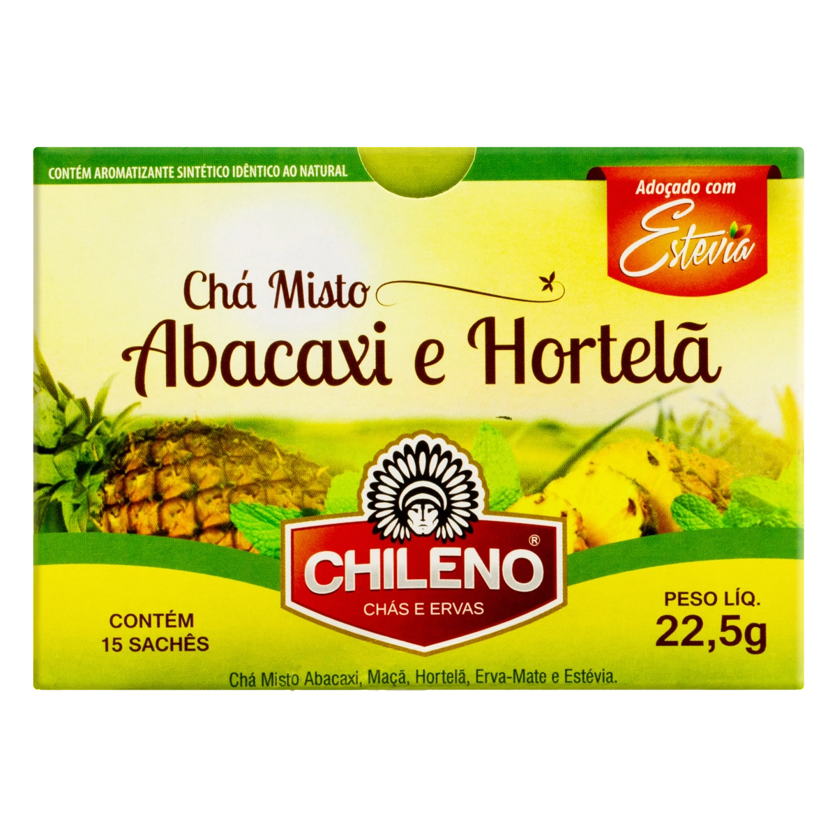 Chá Misto Abacaxi E Hortelã Chileno Caixa 22,5g 15 Unidades