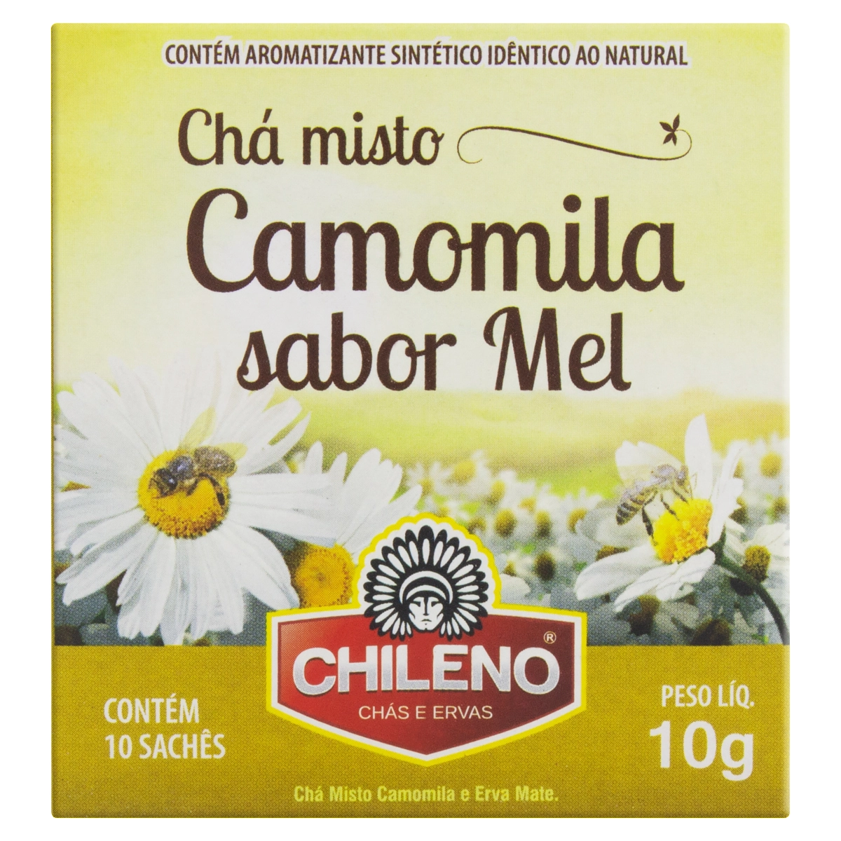 Chá Misto Camomila Com Mel Chileno Caixa 10g 10 Unidades
