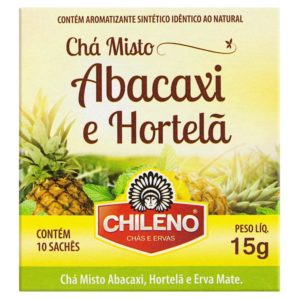 Chá Misto Abacaxi E Hortelã Chileno Caixa 15g 10 Unidades