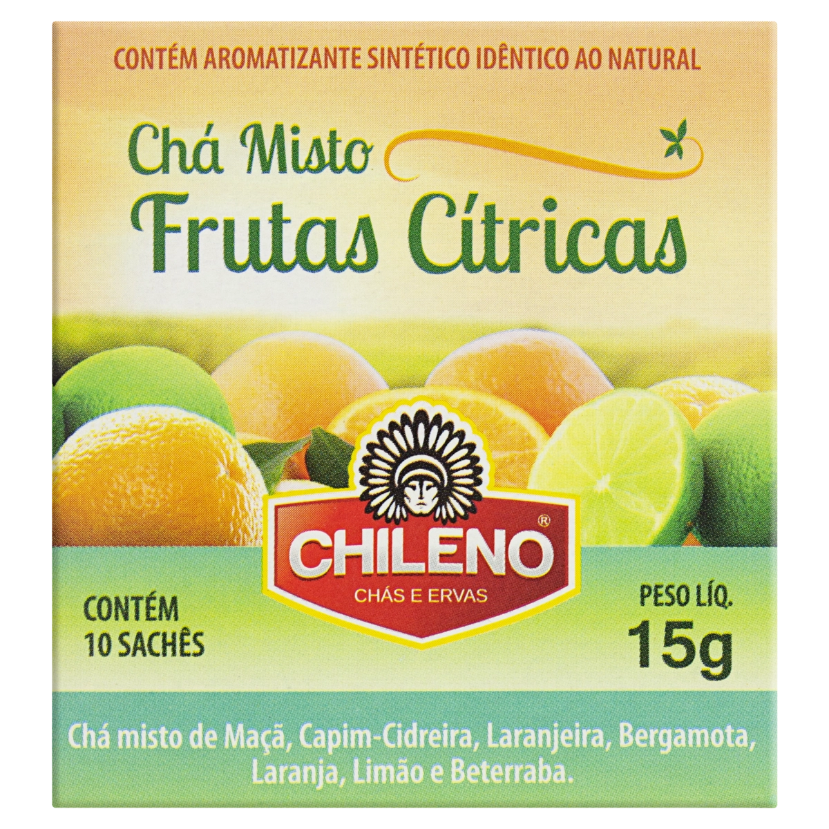 Chá Misto Frutas Cítricas Chileno Caixa 15g 10 Unidades