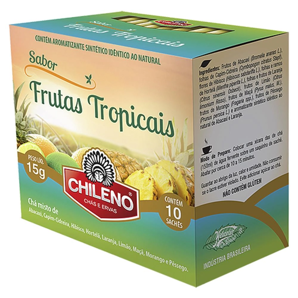 Chá Misto Frutas Tropicais Chileno Caixa 15g 10 Unidades