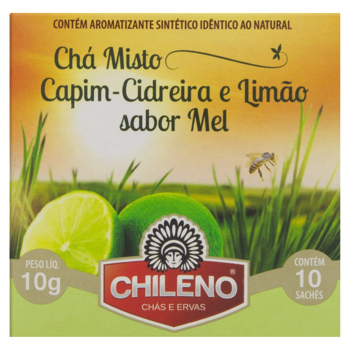 Chá Misto Capim Cidreira E Limão Com Mel Chileno Caixa 10g 10 Unidades